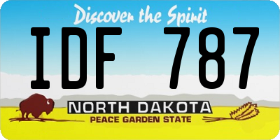 ND license plate IDF787