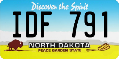 ND license plate IDF791