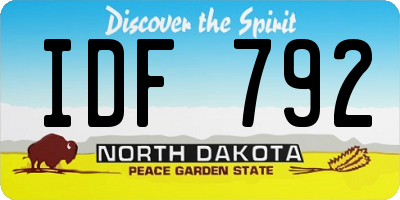 ND license plate IDF792