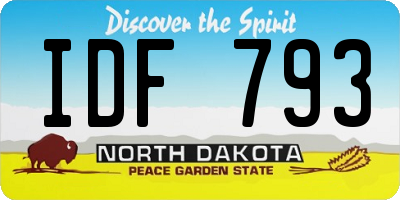 ND license plate IDF793