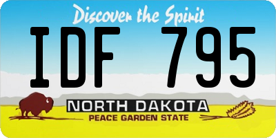 ND license plate IDF795