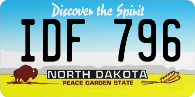 ND license plate IDF796