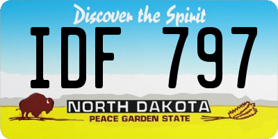 ND license plate IDF797
