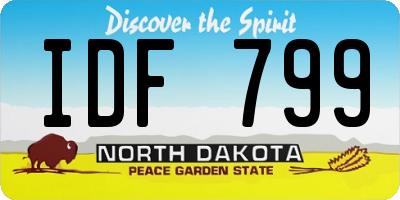 ND license plate IDF799
