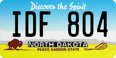 ND license plate IDF804