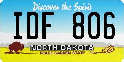 ND license plate IDF806