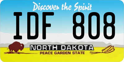 ND license plate IDF808