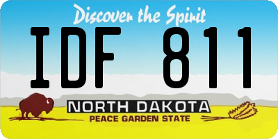 ND license plate IDF811