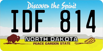 ND license plate IDF814