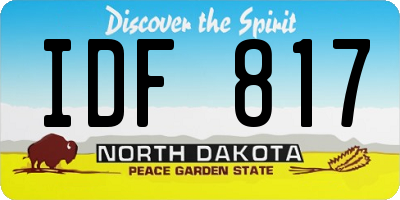 ND license plate IDF817