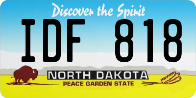 ND license plate IDF818