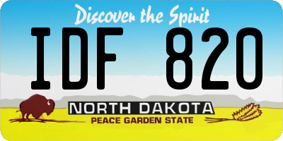 ND license plate IDF820