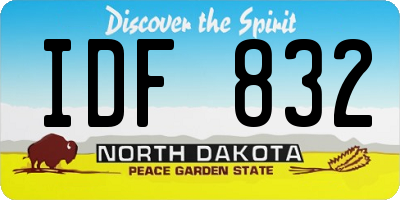 ND license plate IDF832