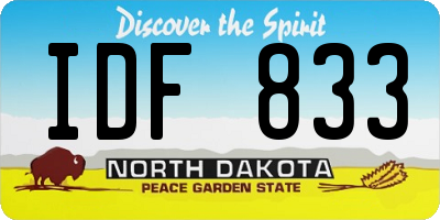 ND license plate IDF833