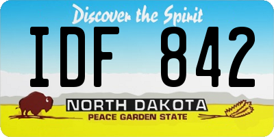 ND license plate IDF842