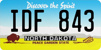ND license plate IDF843