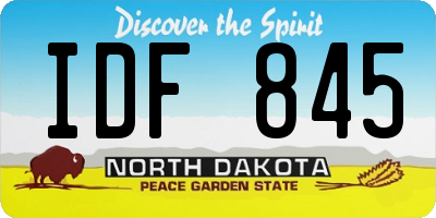ND license plate IDF845