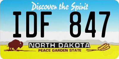 ND license plate IDF847