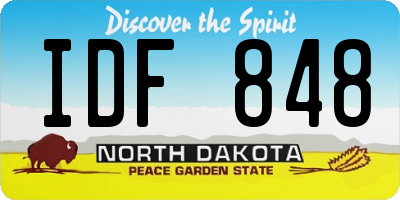 ND license plate IDF848