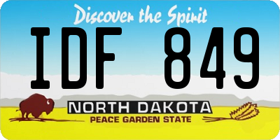 ND license plate IDF849