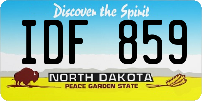 ND license plate IDF859