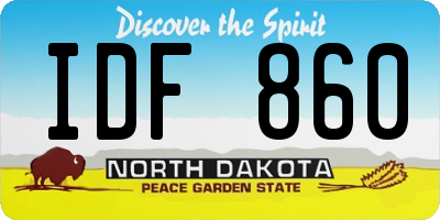 ND license plate IDF860