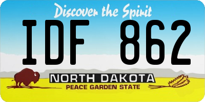 ND license plate IDF862