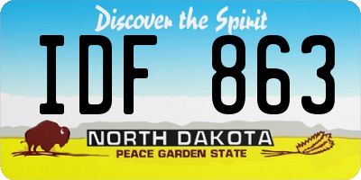 ND license plate IDF863