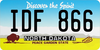 ND license plate IDF866