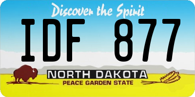 ND license plate IDF877