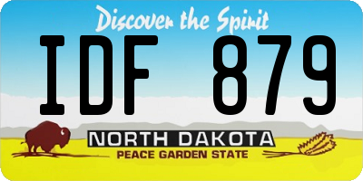 ND license plate IDF879