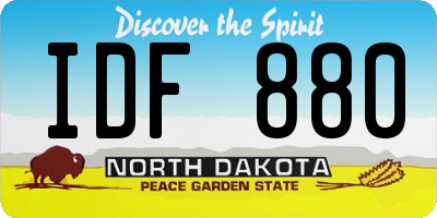 ND license plate IDF880
