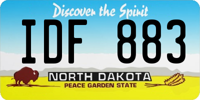 ND license plate IDF883