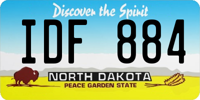 ND license plate IDF884
