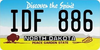 ND license plate IDF886