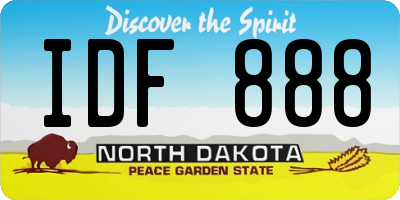 ND license plate IDF888