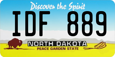 ND license plate IDF889