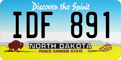 ND license plate IDF891