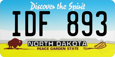 ND license plate IDF893