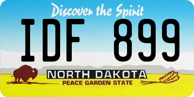 ND license plate IDF899