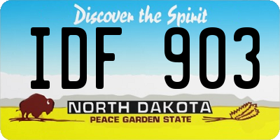 ND license plate IDF903