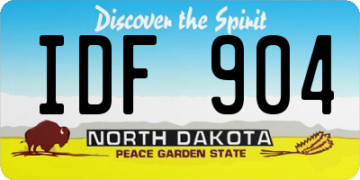 ND license plate IDF904