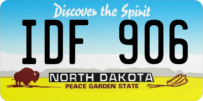 ND license plate IDF906
