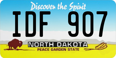 ND license plate IDF907