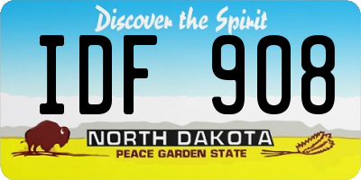 ND license plate IDF908