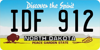 ND license plate IDF912