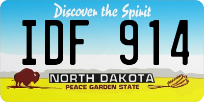 ND license plate IDF914