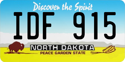 ND license plate IDF915