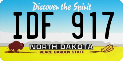 ND license plate IDF917