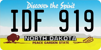 ND license plate IDF919